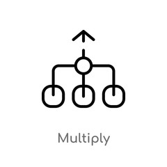 outline multiply vector icon. isolated black simple line element illustration from arrows 2 concept. editable vector stroke multiply icon on white background