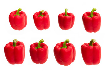 Sweet red pepper isolated on white background