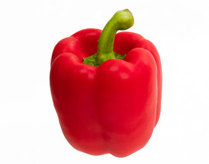 Sweet red pepper isolated on white background