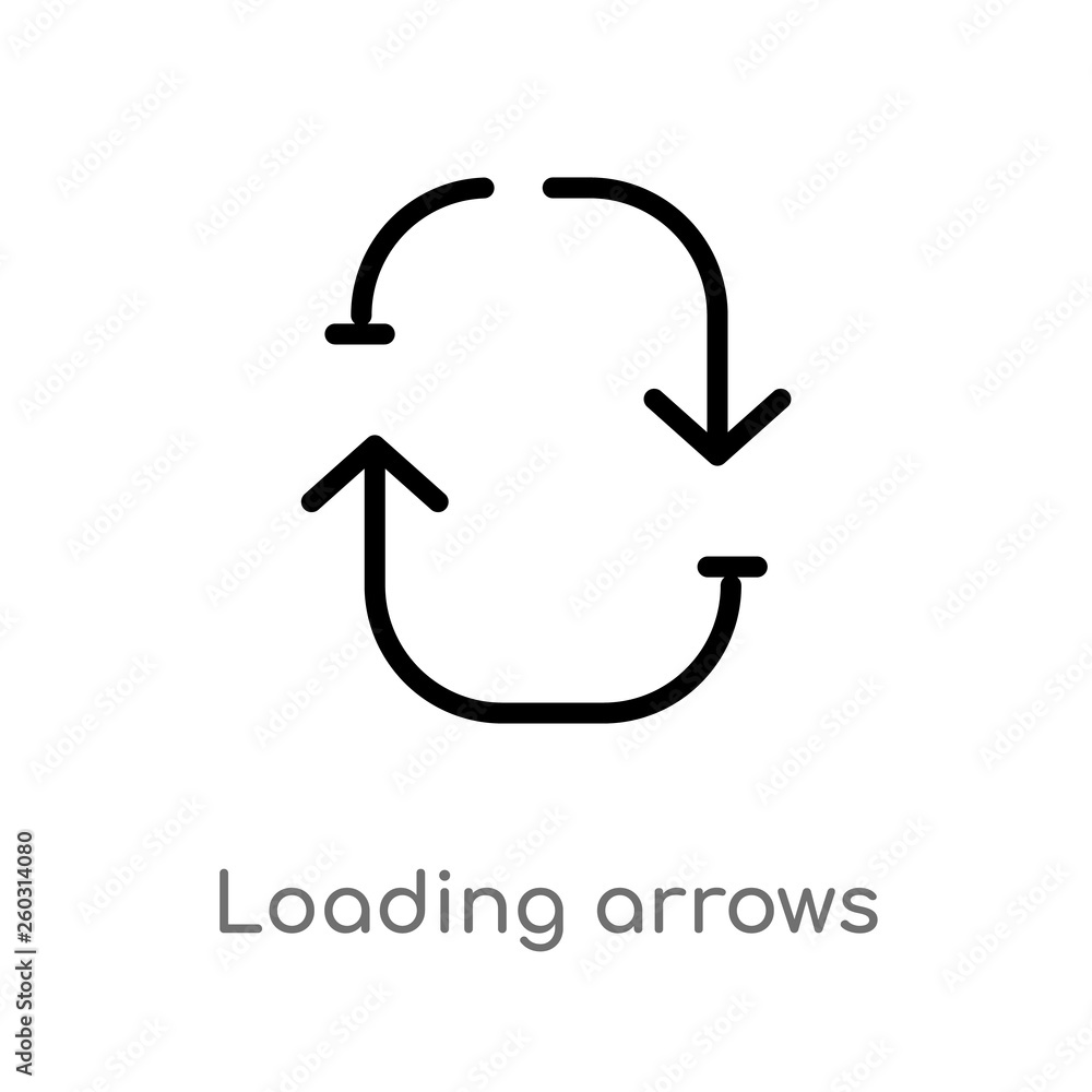 Poster outline loading arrows vector icon. isolated black simple line element illustration from arrows concept. editable vector stroke loading arrows icon on white background
