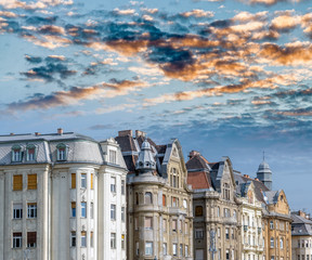Fototapeta premium Colorful and ancient medieval buildings of Budapest, Hungary