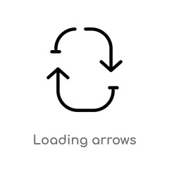 outline loading arrows vector icon. isolated black simple line element illustration from arrows concept. editable vector stroke loading arrows icon on white background