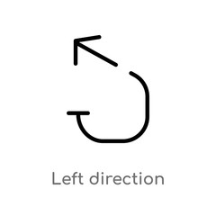 outline left direction vector icon. isolated black simple line element illustration from arrows concept. editable vector stroke left direction icon on white background