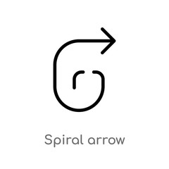 outline spiral arrow vector icon. isolated black simple line element illustration from arrows concept. editable vector stroke spiral arrow icon on white background