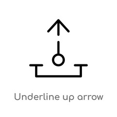 outline underline up arrow vector icon. isolated black simple line element illustration from arrows concept. editable vector stroke underline up arrow icon on white background