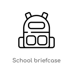 outline school briefcase vector icon. isolated black simple line element illustration from art concept. editable vector stroke school briefcase icon on white background