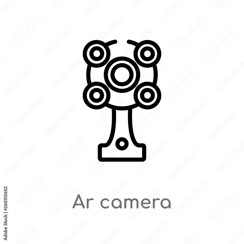 Poster outline ar camera vector icon. isolated black simple line element illustration from artificial intel