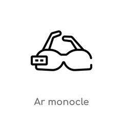 outline ar monocle vector icon. isolated black simple line element illustration from artificial intellegence concept. editable vector stroke ar monocle icon on white background