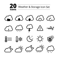 Weather & Storage Icon Set