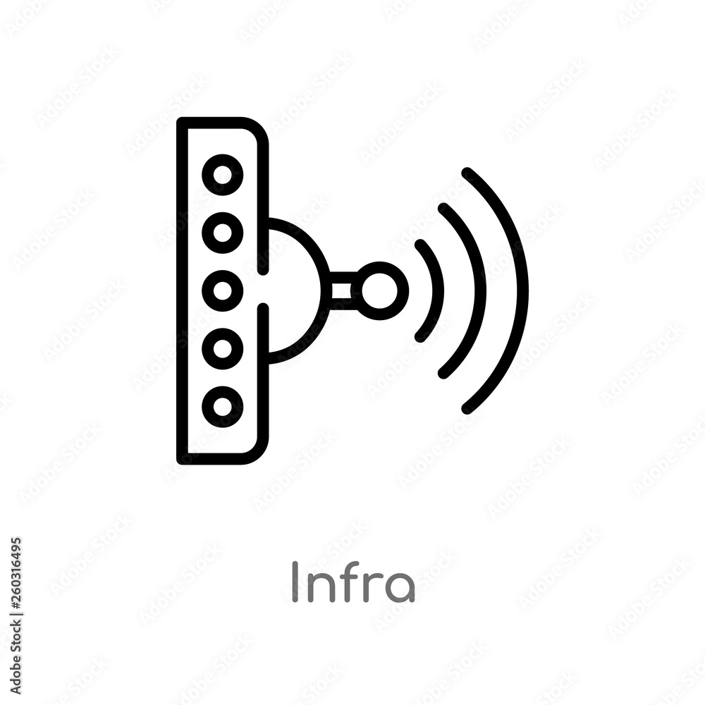 Poster outline infra vector icon. isolated black simple line element illustration from artificial intellege