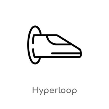 outline hyperloop vector icon. isolated black simple line element illustration from artificial intellegence concept. editable vector stroke hyperloop icon on white background