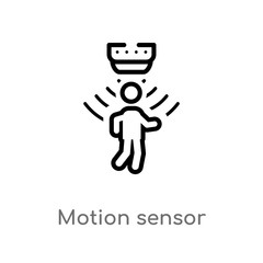 outline motion sensor vector icon. isolated black simple line element illustration from artificial intellegence concept. editable vector stroke motion sensor icon on white background