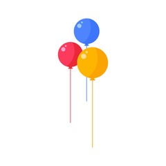 Balloons cartoon illustrations. Celebration design elements. Flat design vector.