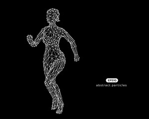 Abstract vector illustration of running woman.