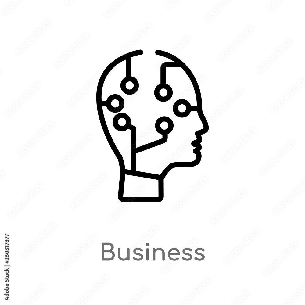 Aufkleber outline business vector icon. isolated black simple line element illustration from artificial intell