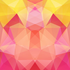 Abstract mosaic background. Triangle geometric background. Design elements. Vector illustration. Yellow, pink colors.