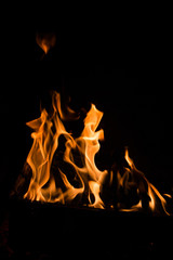 fire on black background