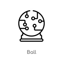 outline ball vector icon. isolated black simple line element illustration from artificial intelligence concept. editable vector stroke ball icon on white background
