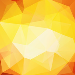 Geometric pattern, polygon triangles vector background in yellow, orange tones. Illustration pattern