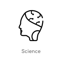 outline science vector icon. isolated black simple line element illustration from artificial intelligence concept. editable vector stroke science icon on white background