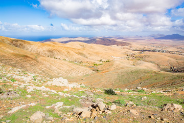 Fototapeta na wymiar Scenic hill country on Fuerteventura Island, Canary Islands, Spain