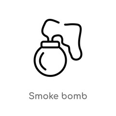 outline smoke bomb vector icon. isolated black simple line element illustration from asian concept. editable vector stroke smoke bomb icon on white background