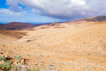 Fototapeta na wymiar Scenic hill country on Fuerteventura Island, Canary Islands, Spain