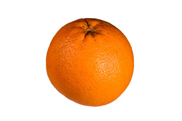 One orange fruit isolated on a white background