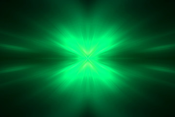green circular wave glow. kaleidoscope lighting effect.