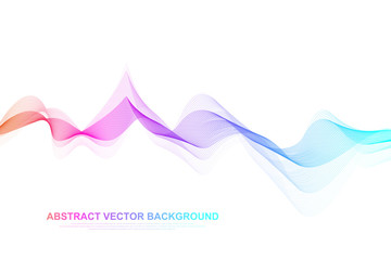 Abstract colorful wave lines background. Geometric template for your design brochure, flyer, report, website, banner. Vector illustration