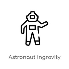 outline astronaut ingravity vector icon. isolated black simple line element illustration from astronomy concept. editable vector stroke astronaut ingravity icon on white background