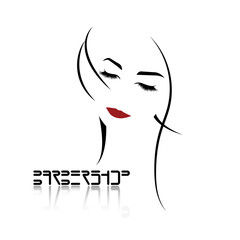  vector illustration, depicting the face of a beautiful woman with long ringlets