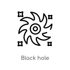outline black hole vector icon. isolated black simple line element illustration from astronomy concept. editable vector stroke black hole icon on white background