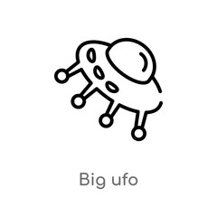 outline big ufo vector icon. isolated black simple line element illustration from astronomy concept. editable vector stroke big ufo icon on white background