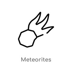 outline meteorites vector icon. isolated black simple line element illustration from astronomy concept. editable vector stroke meteorites icon on white background © zaurrahimov