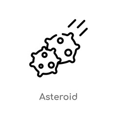 outline asteroid vector icon. isolated black simple line element illustration from astronomy concept. editable vector stroke asteroid icon on white background