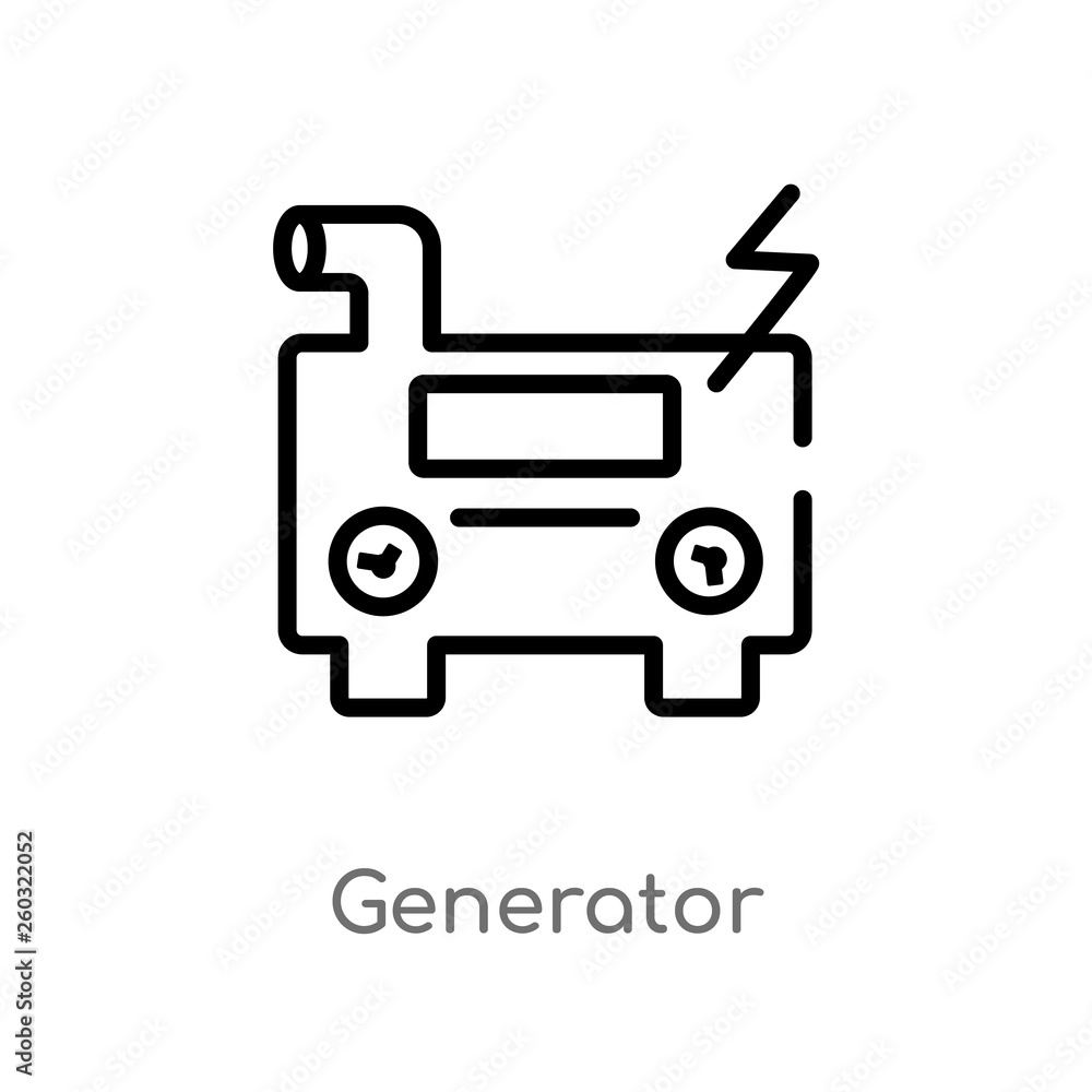 Poster outline generator vector icon. isolated black simple line element illustration from astronomy concep