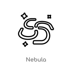 outline nebula vector icon. isolated black simple line element illustration from astronomy concept. editable vector stroke nebula icon on white background