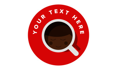 Vector illustration of person looking itself in the coffee mug. Coffee Drinking Template Design. Monday Happy Coffee. 