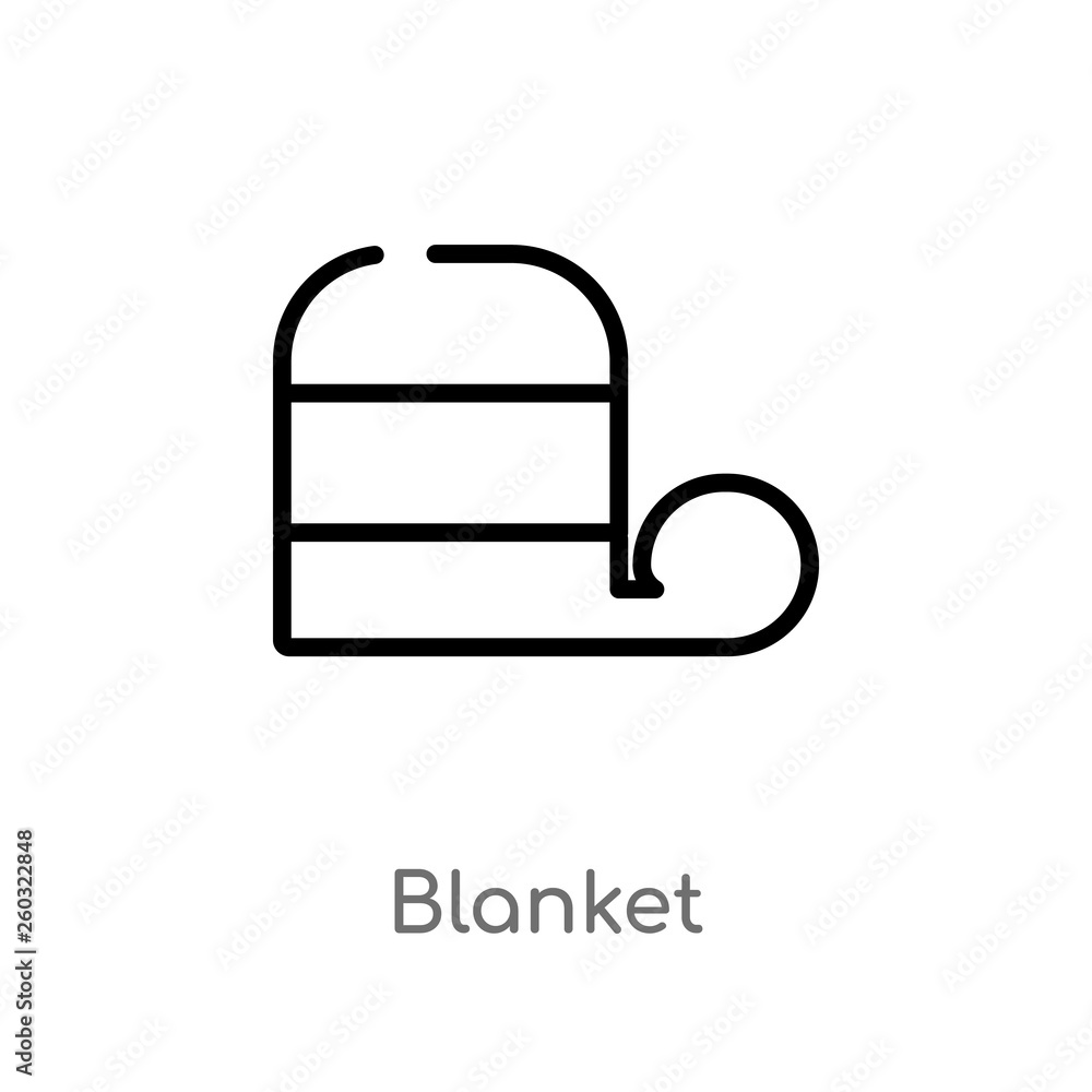 Poster outline blanket vector icon. isolated black simple line element illustration from autumn concept. ed