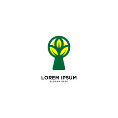 green lock simple logo template vector illustration icon element isolated - Vector