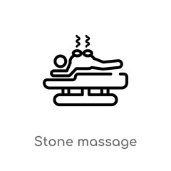 outline stone massage vector icon. isolated black simple line element illustration from beauty concept. editable vector stroke stone massage icon on white background
