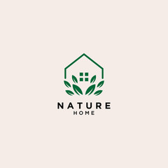 Nature Home logo simple line logo template vector illustration - Vector