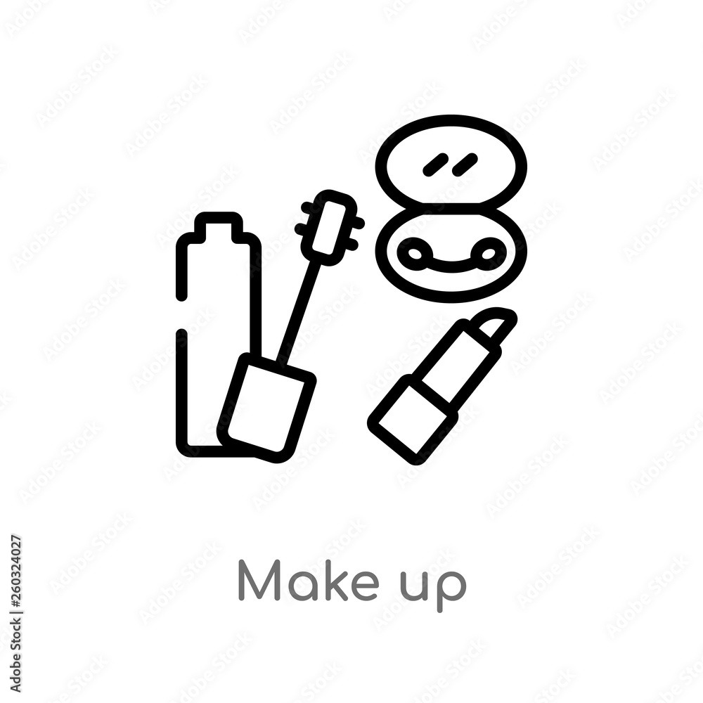 Poster outline make up vector icon. isolated black simple line element illustration from beauty concept. ed