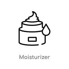outline moisturizer vector icon. isolated black simple line element illustration from beauty concept. editable vector stroke moisturizer icon on white background