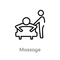 outline massage vector icon. isolated black simple line element illustration from beauty concept. editable vector stroke massage icon on white background