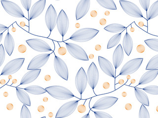 linear vector pattern, repeating abstract Geometry background, gray line of leaf or flower, floral. graphic clean design for fabric, wallpaper etc. pattern is on swatches panel.