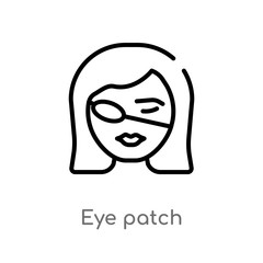 outline eye patch vector icon. isolated black simple line element illustration from beauty concept. editable vector stroke eye patch icon on white background