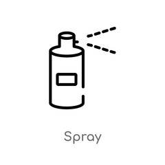 outline spray vector icon. isolated black simple line element illustration from beauty concept. editable vector stroke spray icon on white background