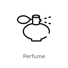 outline perfume vector icon. isolated black simple line element illustration from beauty concept. editable vector stroke perfume icon on white background